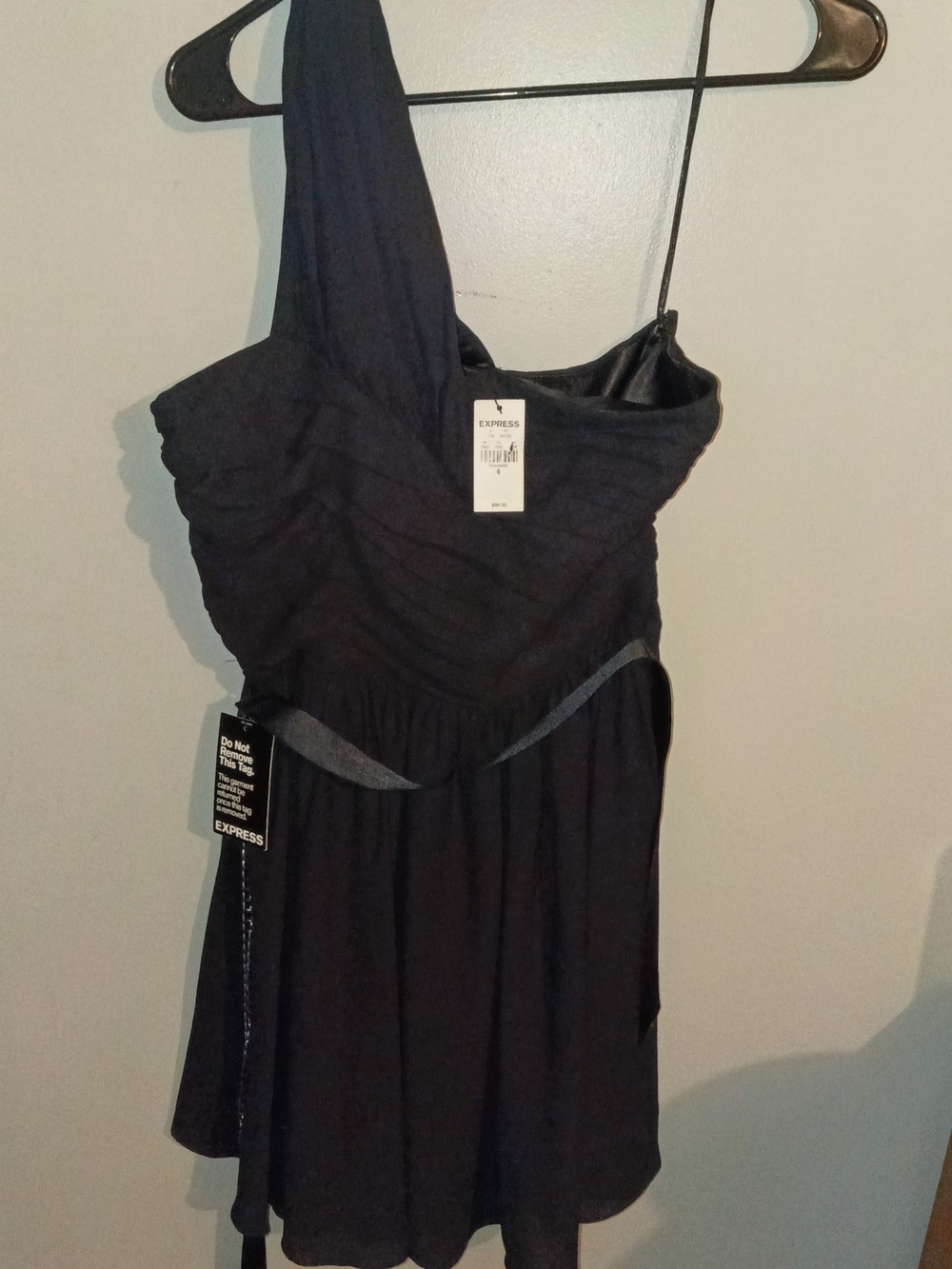 NWT Express One-Shoulder Black Dress